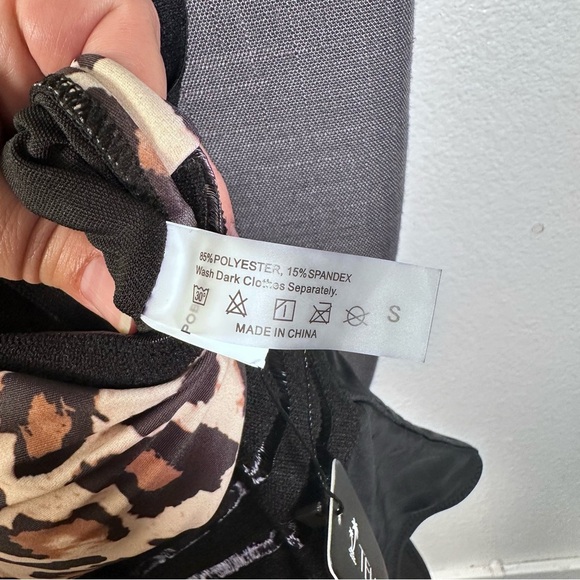 Brown and Black Leopard Print One Piece Swimsuit - Picture 5 of 10